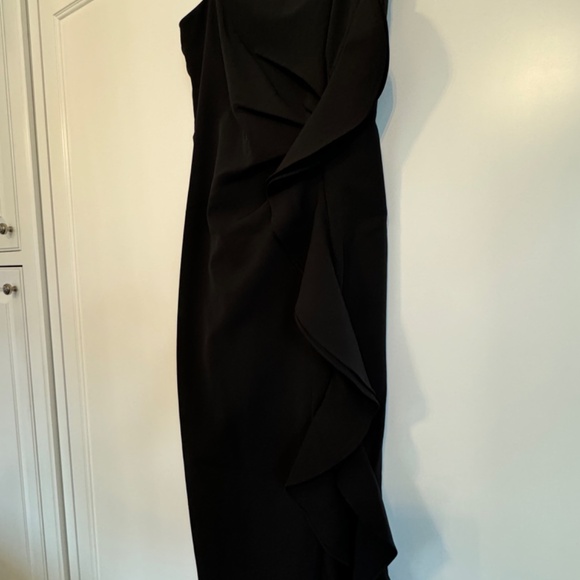 Bardot Black Rona Ruffle Side Slit Midi Dress NWT Size 6,wedding guest dress - Picture 6 of 8
